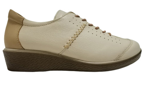 【ムーンスター SP2401 アイボリー】本革柔らかガーメントレザー使用靴紐シューズ